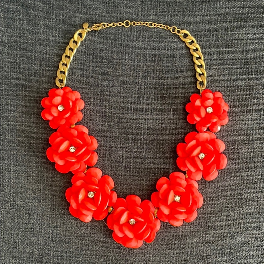J.Crew wooden flower necklace